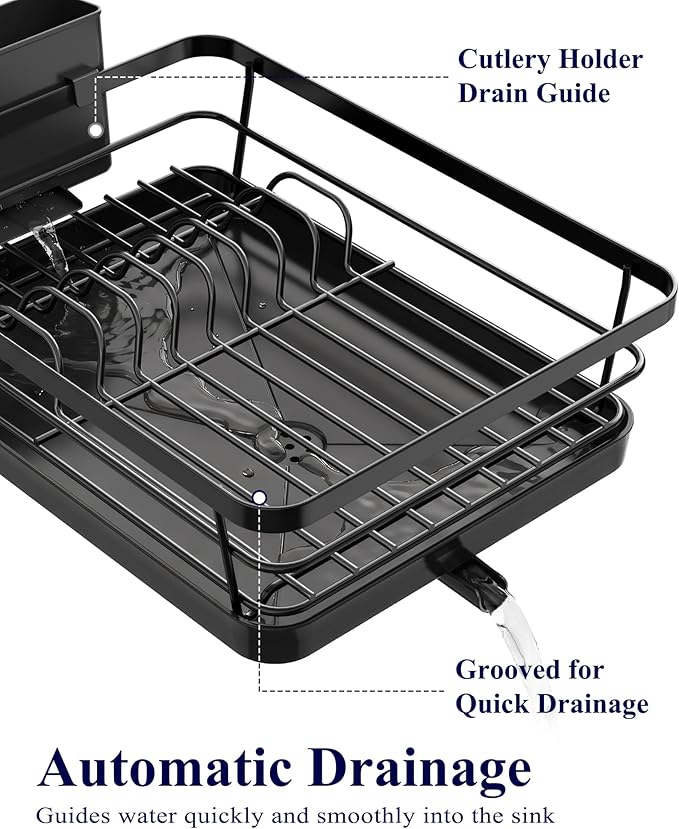 Kitsure Dish Drying Rack for Kitchen Counter, Stainless Steel Sink Organization - Image 3