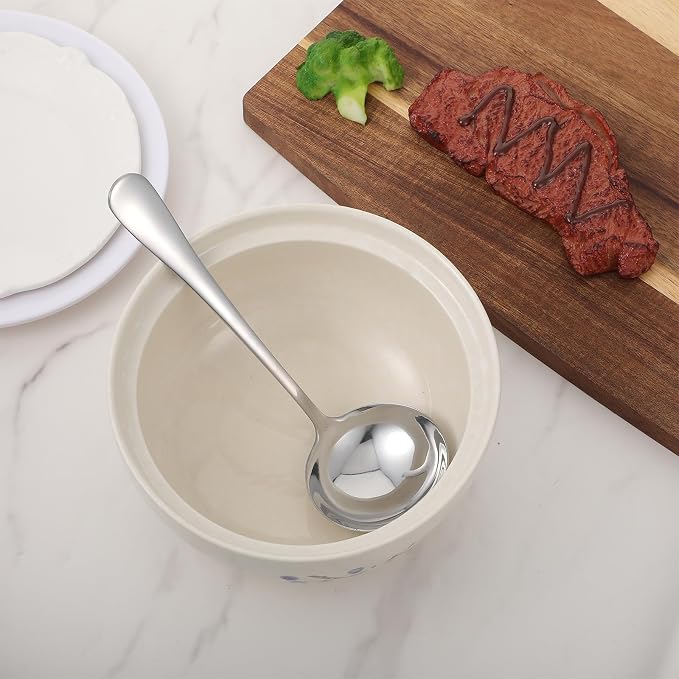 Jeffdad Gravy Ladle, Stainless Steel Sauce Soup Ladles 7.1‘’ Gravy Ladles - Image 4