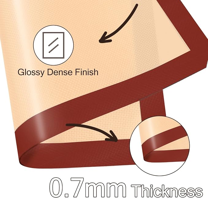Silicone Baking Mat, 3 Pack Reusable Baking Mat, Food Safe Silicone Mats - Image 4