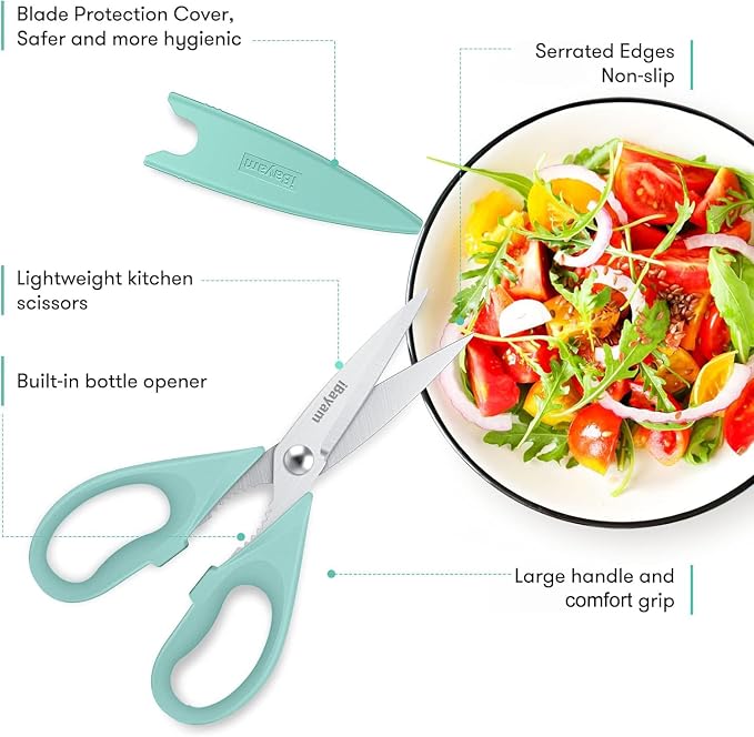 iBayam 1-Pack Kitchen Scissors All Purpose Kitchen Shears Heavy Duty 8.5" - Image 2