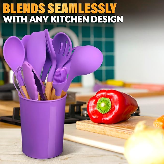 12 Pcs Purple Kitchen Utensils Set - Image 8