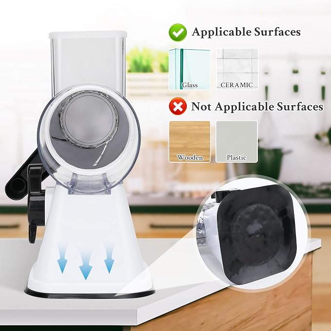 Cheese Graters with Handle, Manual Cheese Shredder Rotary Grater with 3 - Image 6