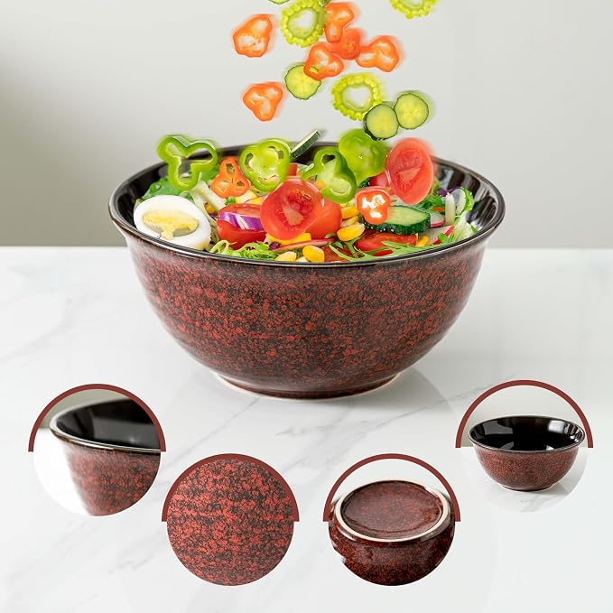 HASENSE Ceramic Mixing Bowls, Large Serving Dishes Set of 3 - Image 3