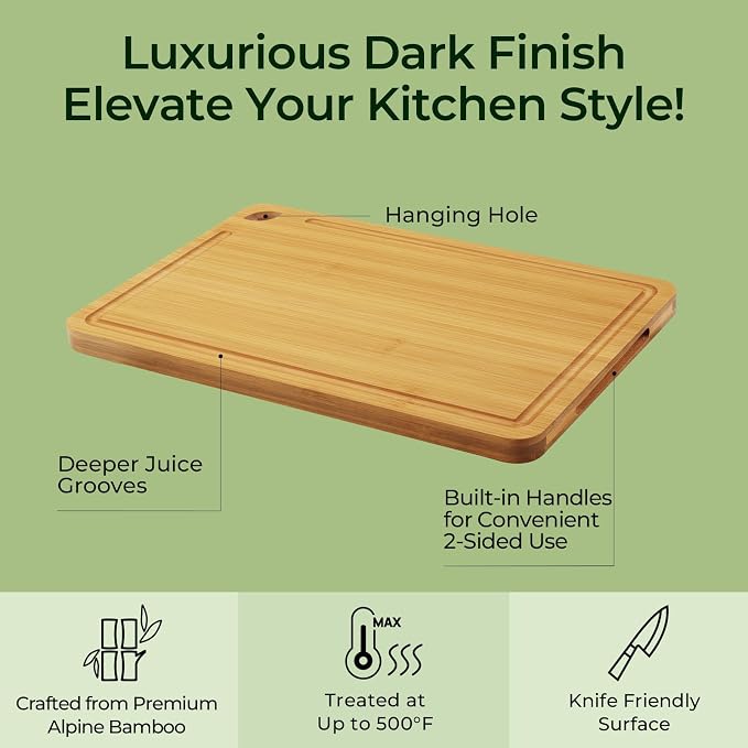 Keechee 4-Pcs Natural Wood Cutting Board Set Kitchen Tools - Image 4