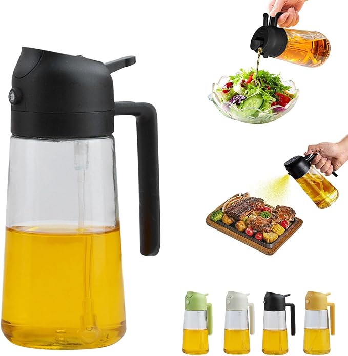 2 In 1 Oil Dispenser And Oil Sprayer, 16 Oz/470 Ml Oil Dispenser by Unknown
