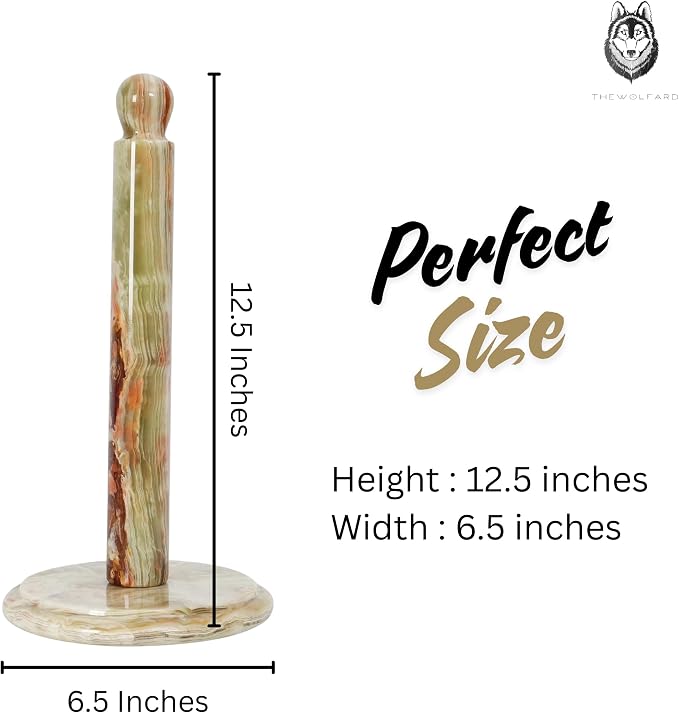Handmade Green Onyx Paper Towel Holder – Unique Natural Stone Stand - Image 5