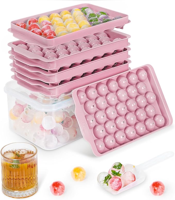 Optish Ice Cube Tray with Lid and Bin, 3 Pack Ice Trays by Optish