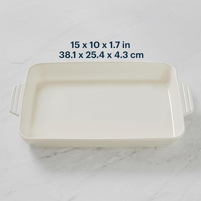 Pyrex 4QT Rectangular Ceramic Baking Dish, Casserole Dish - Image 4