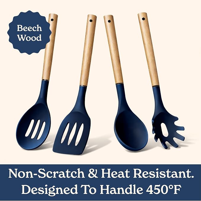 Country Kitchen Non Stick Silicone Utensil Set - Image 5