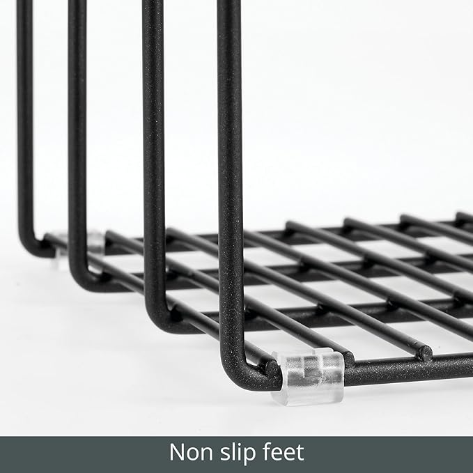 mDesign Steel Storage Tray Organizer Rack - Image 4