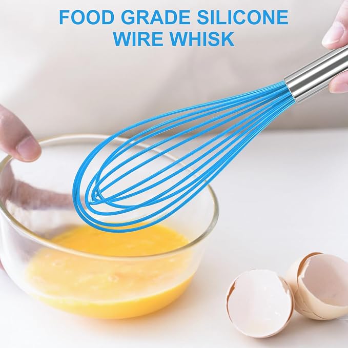 NileHome Whisk Commercial Stainless Steel wisk & Silicone Non-Stick Coated - Image 5
