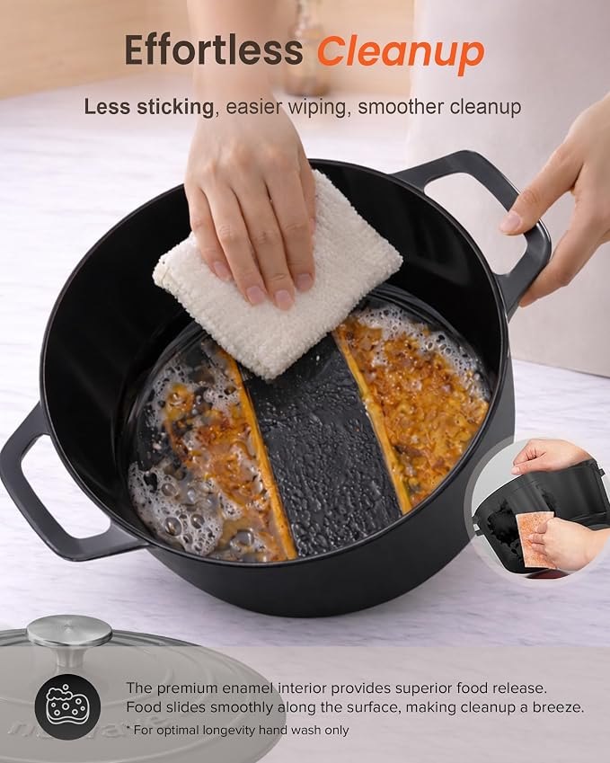 Nuwave 6QT Healthy Enameled Cast Iron Dutch Oven Pot - Image 8