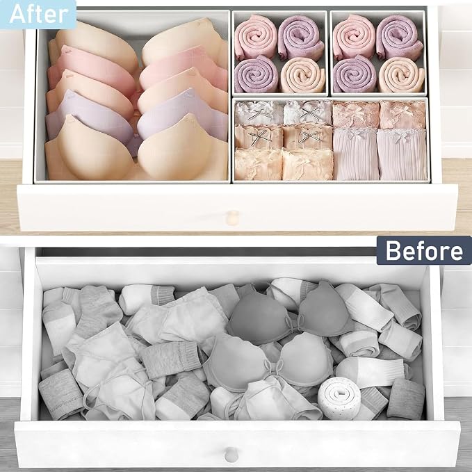 DIMJ Drawer Organizer Clothes, 28 Pack Dresser Organizer, Foldable Closet - Image 5