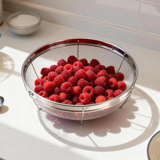 Fine Mesh Strainer for Kitchen, Stainless Steel Colander Bowl for Pasta - Image 6