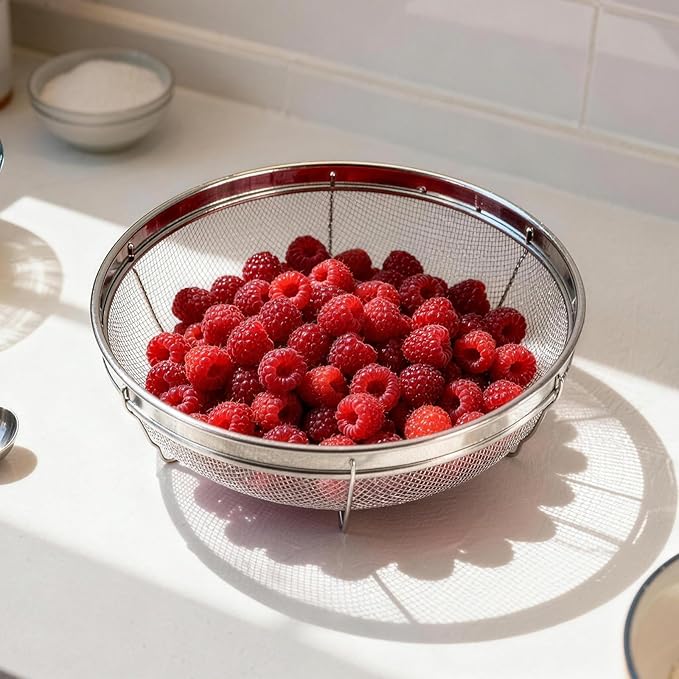 Fine Mesh Strainer for Kitchen, Stainless Steel Colander Bowl for Pasta - Image 5