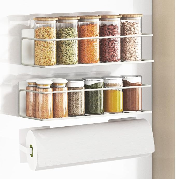 Magnetic Spice Rack for Refrigerator Magnetic Fridge Shelf for Kitchen Spice by Roysili