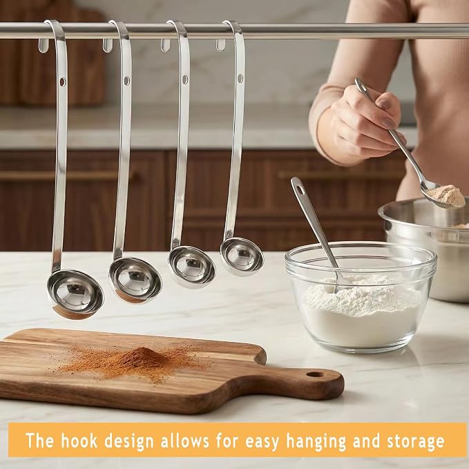 Markeny 4 Pieces Stainless Steel Soup Ladle Metal Handle Ladle - Image 3
