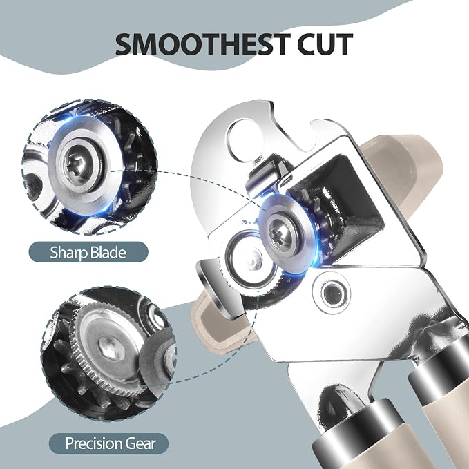 Safring Can Opener Manual, Heavy Duty Handheld Strong Can Opener - Image 3