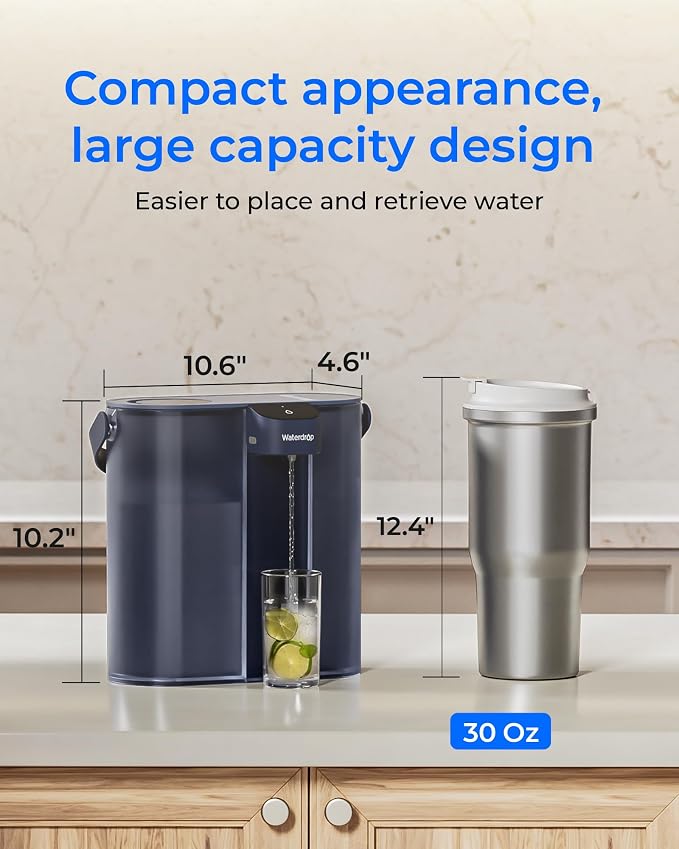 Waterdrop ED02B Compact Electric Water Filter Pitcher, 200-Gallon Rechargeable - Image 7