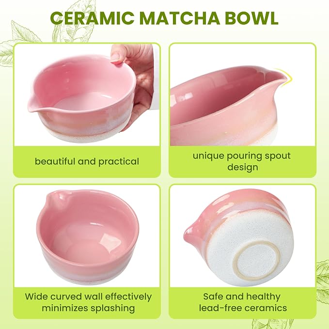 Matcha Whisk Set, Ceramic Matcha Kit Desert Style, Matcha Whisk and Bowl - Image 4