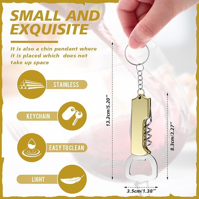 Ziliny 24 Pcs Bottle Opener Keychain Bulk Wine Bottle Beer Opener Keychain - Image 3