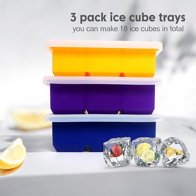 Excnorm Silicone Ice Cube Trays 3 Pack - Image 4