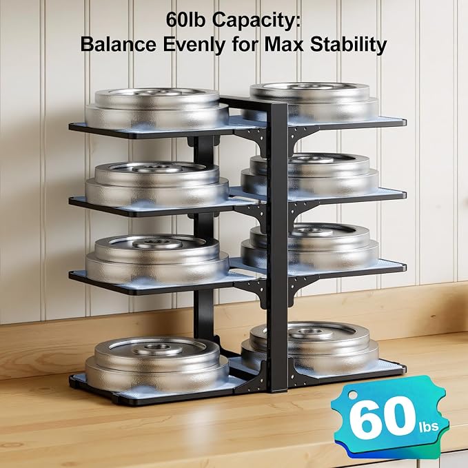LAMU Pots and Pans Organizer under Cabinet, 8-Tier Heavy Duty Pan Organizers - Image 6