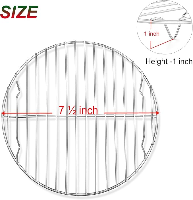 P&P CHEF Round Cooking Rack, Fits Air Fryer/Stockpot/Pressure Cooker/Round Cake - Image 2