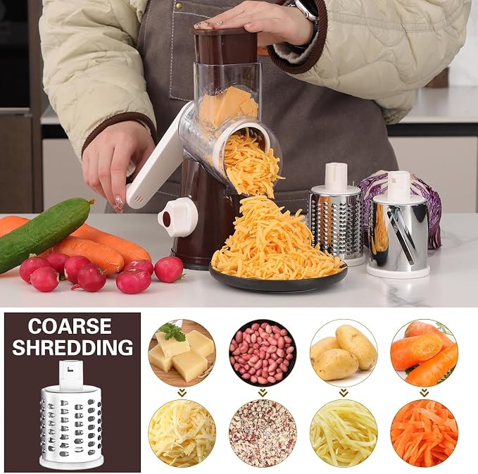 Cambom Rotary Cheese Grater Hand Crank Cheese Shredder - Image 2