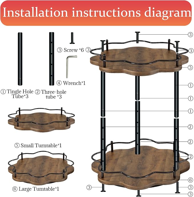 2 Tier Lazy Susan Organizer, 2-Tier Spinning Spice Rack - Image 5