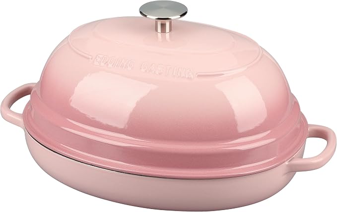 EDGING CASTING Enameled Oval Cast Iron Dutch Oven Pot by EDGINGCOOKWARE