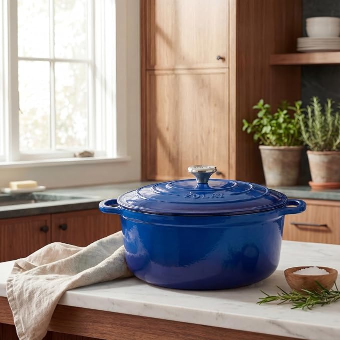 Zulay Kitchen 6 Quart Enameled Cast Iron Dutch Oven Pot - Image 2