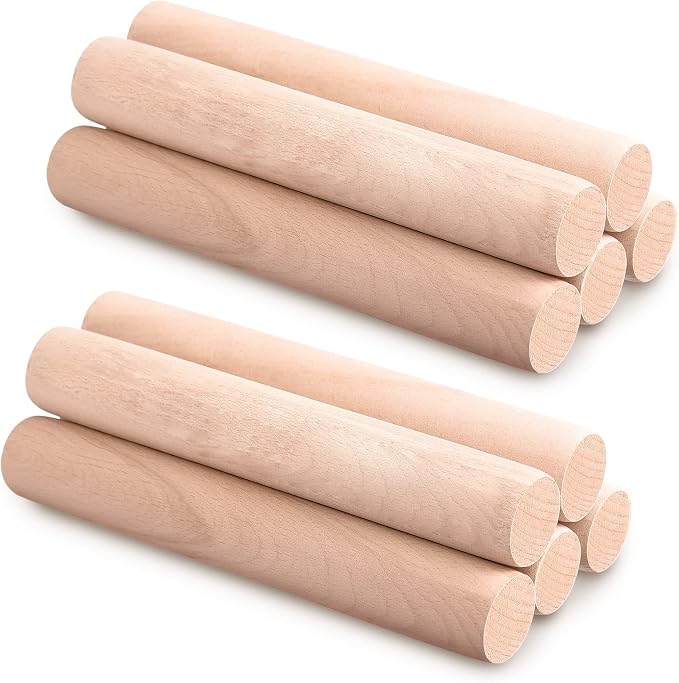 Patelai 10 Pieces Small Wooden Rolling Pin, Dumpling Dough Roller Wooden Mini by Patelai