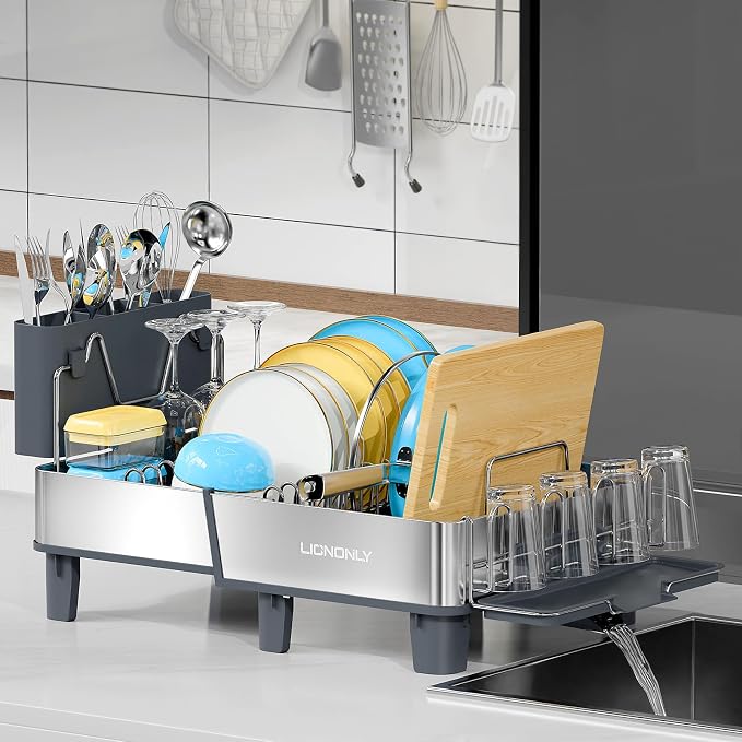 Dish Drying Rack, 304 Stainless Steel Expandable Dish Rack by StartYourHomeStorageLife