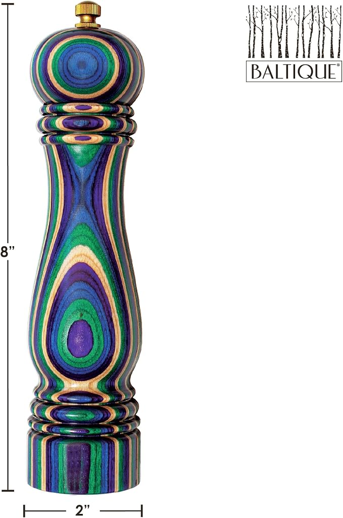 Baltique Mumbai Pepper Grinder – 8 Inch Colorful Wooden Pepper Mill - Image 8