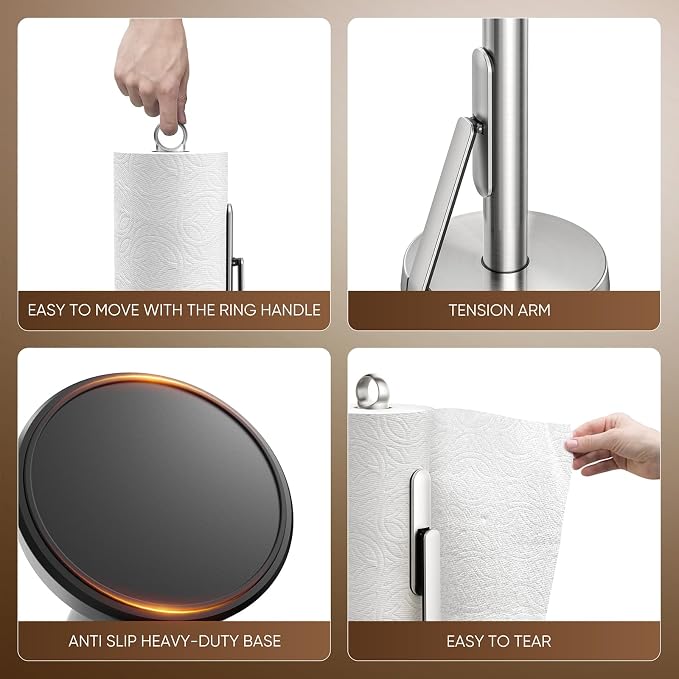 theaoo Heavy-Duty Stainless Steel Paper Towel Holder - Image 6