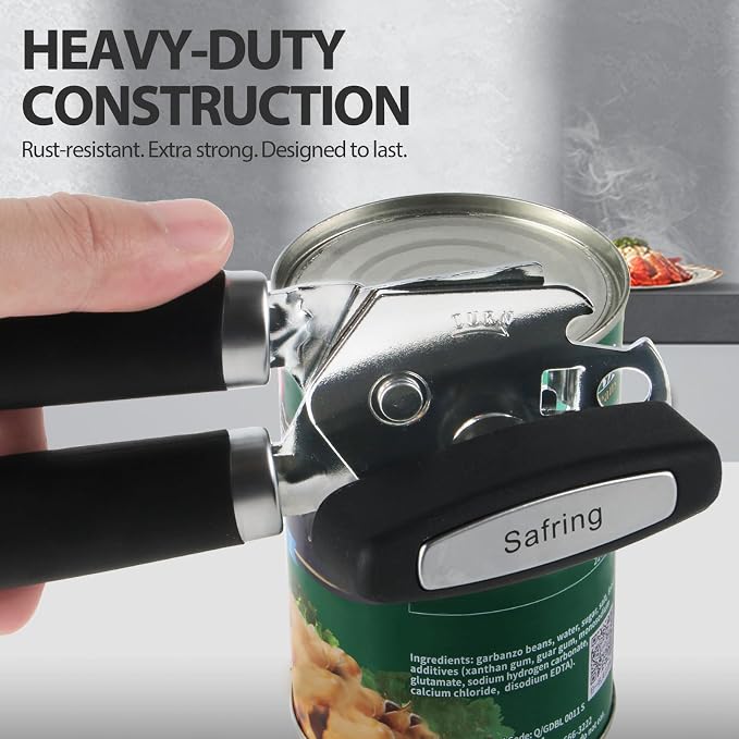 Safring Can Opener Manual, Heavy Duty Handheld Strong Can Opener - Image 6