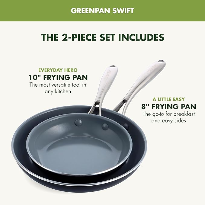 GreenPan Swift Healthy Ceramic Nonstick, Stainless Steel Handles, Dishwasher - Image 3