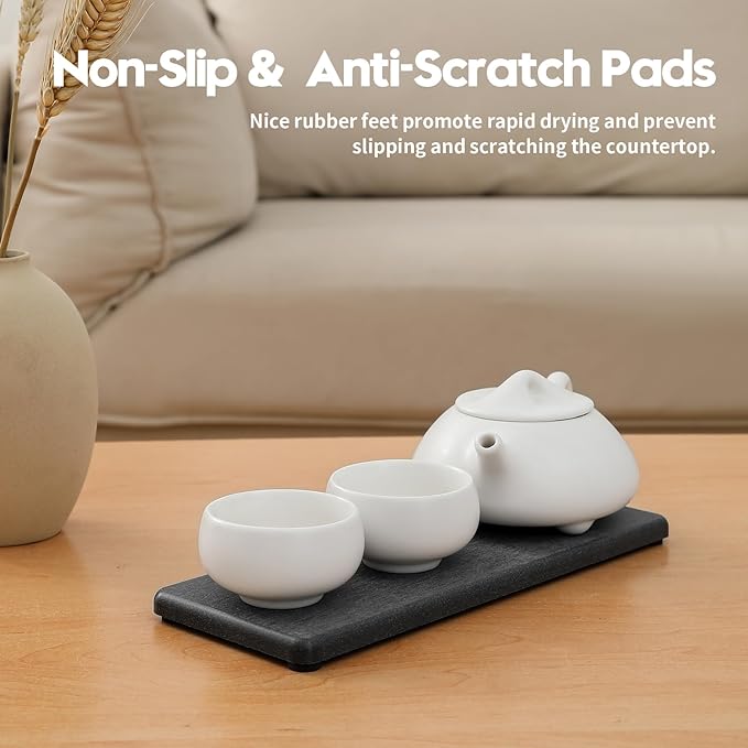Razborci 2PCS Bathroom Trays, Water Absorbing Diatomite Stone Quick Drying Mat - Image 4