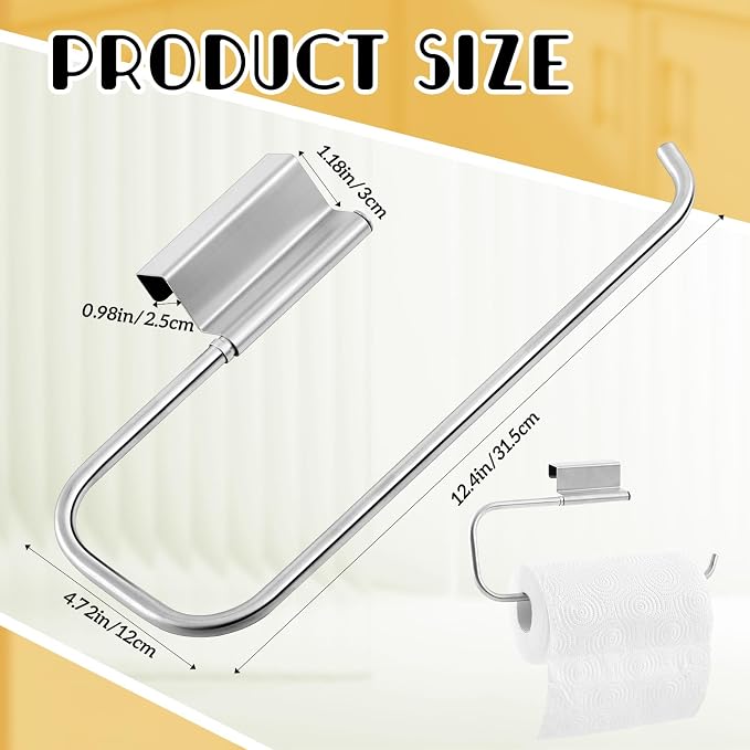 Yaocom 12.4 Inches Cabinet Door Paper Towel Holder Camper Under Sink No - Image 2