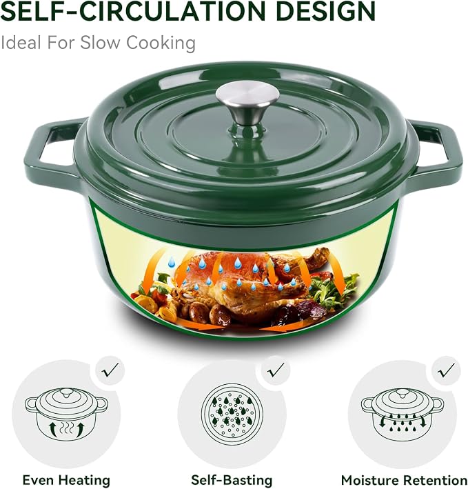 Miereirl 6.5 Quart Enameled Dutch Oven Pot - Image 4