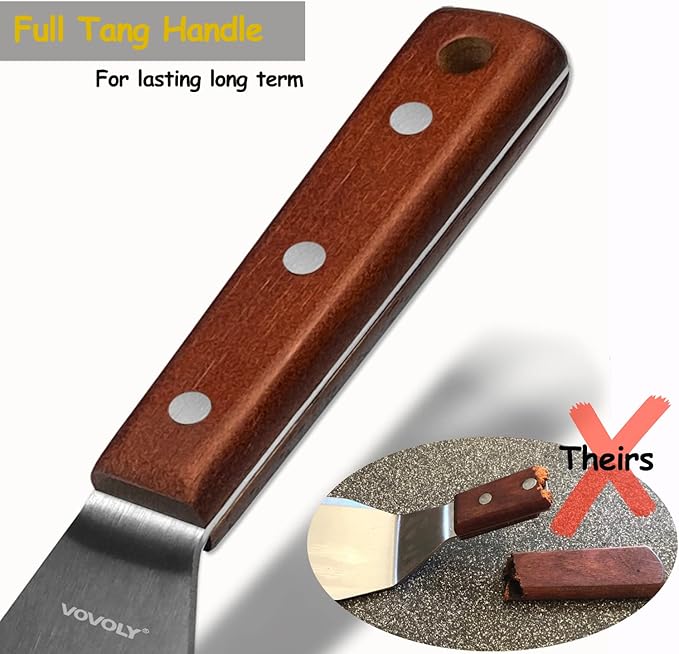 Professional Metal Spatula for Cast Iron Skillets and Flat Top Grills, Full - Image 5