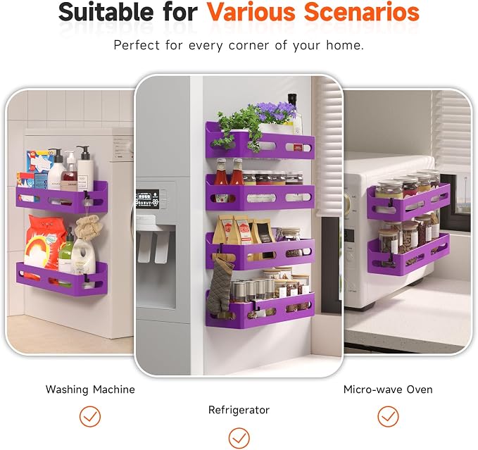 Sevenblue 4 Pack Strong Magnetic Spice Rack - Image 6