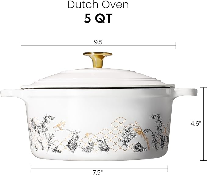 CAROTE 5QT Cast Iron Dutch Oven Pot - Image 2