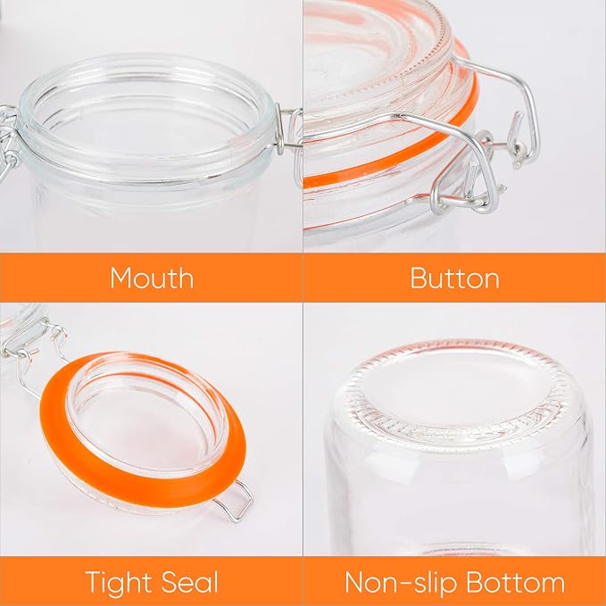 Glass Jars With Airtight Lids, Mason Jars 8 oz, Glass Jar With Leak Proof - Image 3