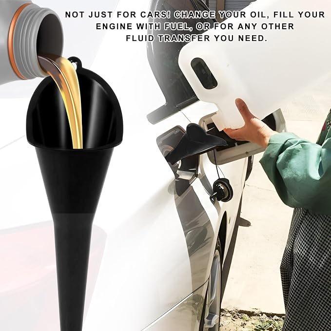 Oil Funnel, Plastic Long Neck Multi-Purpose Spill Saver Funnel, Engine Oil - Image 6