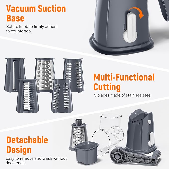 Rotary Cheese Grater Hand Crank - Image 5