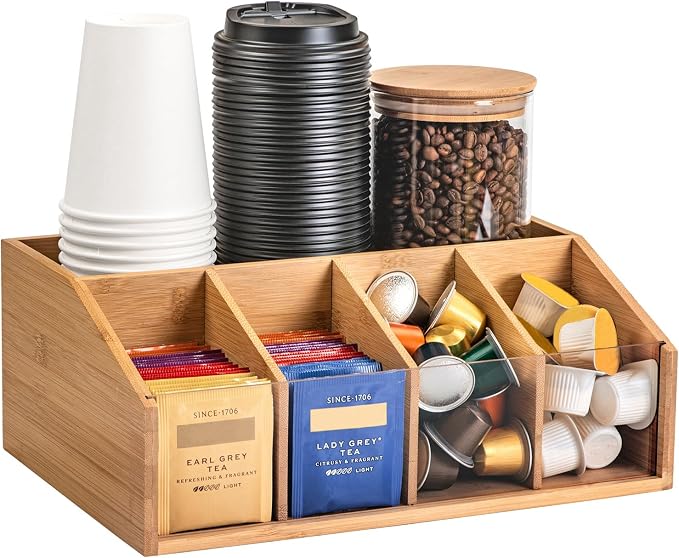 Bamboo Coffee Station Organizer by Unknown