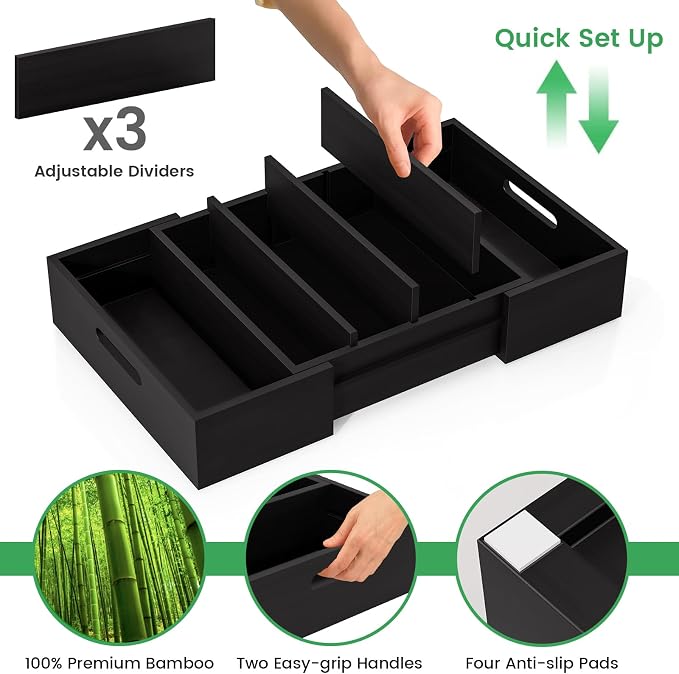 Kiasthome Expandable Bamboo Lid Organizers Inside Cabinet, Kitchen Cabinet - Image 6