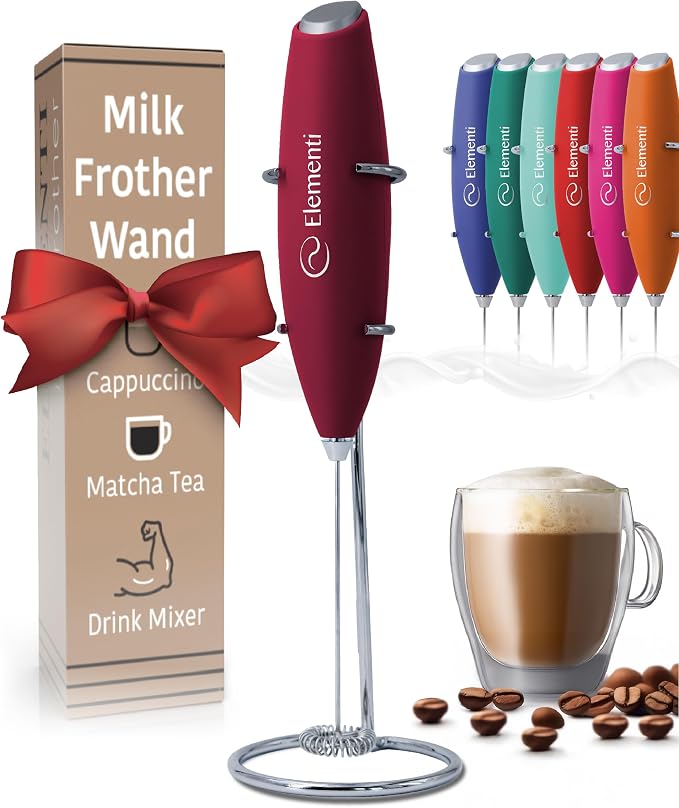 Elementi Milk Frother Wand & Drink Mixer by Elementi